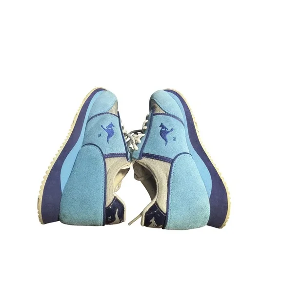 KangaROOS Vintage 1996 Blue Suede‎ Leather Sneakers Women's 6.5M Zip Pocket!!